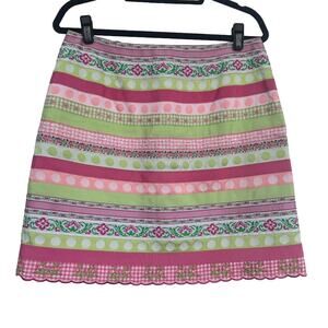 Lilly Pulitzer Pink and Green Mini Skirt